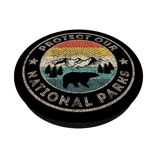 Protect Our National Parks Retro Hiking PopSockets Swappable PopGrip