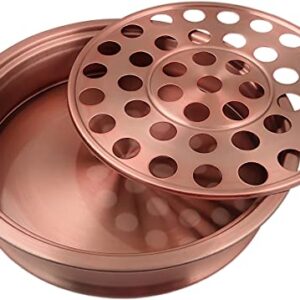 Communion Ware Holy Wine Christian Worship Serving Tray with 40 Cups for Churches - Stainless Steel (Copper)