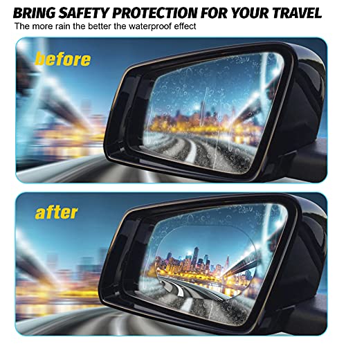 GSZTTKX 14PCS Car Rearview Mirror Film Waterproof Rainproof High-definition Transparent Nano-coated Protective Sticker,suitable for Rearview Mirrors Car Windows Car Trucks SUVs Safe Driving