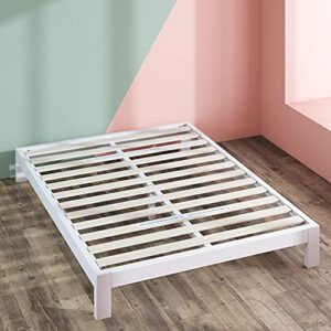 ZINUS Arnav Metal Platform Bed Frame / Wood Slat Support / No Box Spring Needed / Easy Assembly, White, Full