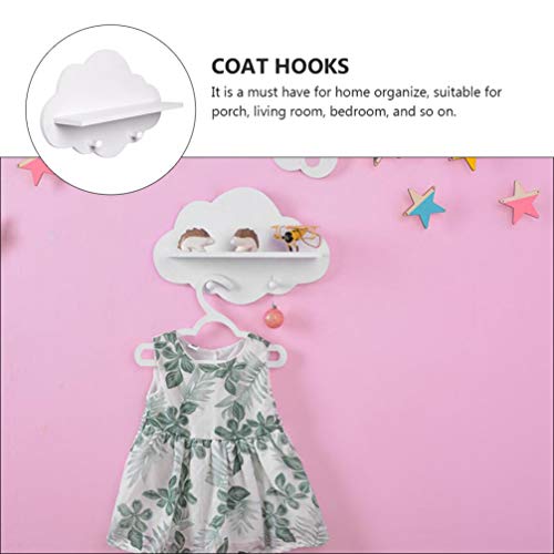 WINOMO Cloud Wall Hook Wall Key Hangers Clothes Coat Rack Hat Scarf Hook Decorative Hook for Girls Bedroom Kitchen Bathroom Entryway Balcony