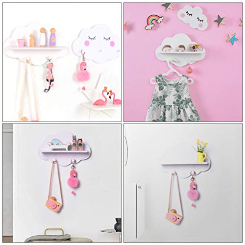 WINOMO Cloud Wall Hook Wall Key Hangers Clothes Coat Rack Hat Scarf Hook Decorative Hook for Girls Bedroom Kitchen Bathroom Entryway Balcony