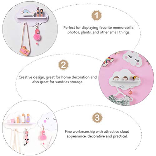 WINOMO Cloud Wall Hook Wall Key Hangers Clothes Coat Rack Hat Scarf Hook Decorative Hook for Girls Bedroom Kitchen Bathroom Entryway Balcony