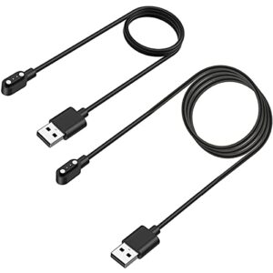 qunions charger for wyze watch, 2pcs replacement usb charging cable for wyze smart watch 44mm 47mm (3.3 feet +2.2 feet)