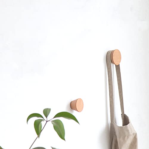 ZOOFOX 8 Pack Wall Hook, Beech Wood Coat Hook, Single Hat Bag Coat Hooks, Easy Install Cone Hook Rack, Decorative Craft Hooks for Hanging Coat, Towel, Bag or Rob