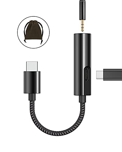 USB C Headphone and Charger Adapter, 2 in 1 Stouchi 32bit 384khz USB Type C to 3.5mm Audio Jack with PD 30W Fast Charging Converter for Stereo, Aux, Earphones Compatible with Galaxy S20/S21 Note 20/10