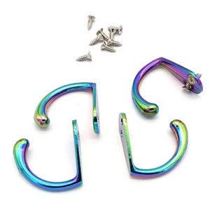 noyin Metal Rainbow Wall Hook with Screws Decorative Hooks Coat Hangers Rack Bag Hooks Bath Towel Hooks Scarf Hooks Hat Hooks for Hanging Objects 2pcs