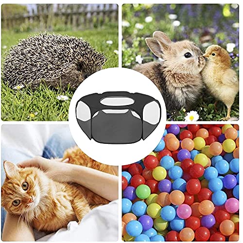 Pet Playpens with Top Cover for Small Animals Foldabel Breathable Transparent Pet Tent Anti Escape Portable Pet Cage Yard Fence for Puppy Dogs Hamster Kitten Cats Chinchillas Guinea Pig Rabbits