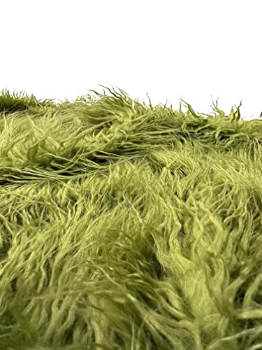 Faux/Fake Fur Mongolian Fabric Sold by The Yard (Olive Prime)