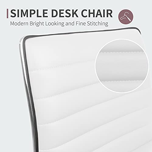 JUMMICO Office Chair Mid Back Task Chair Adjustable Home Computer Executive Desk Chair with 360° Swivel (White)