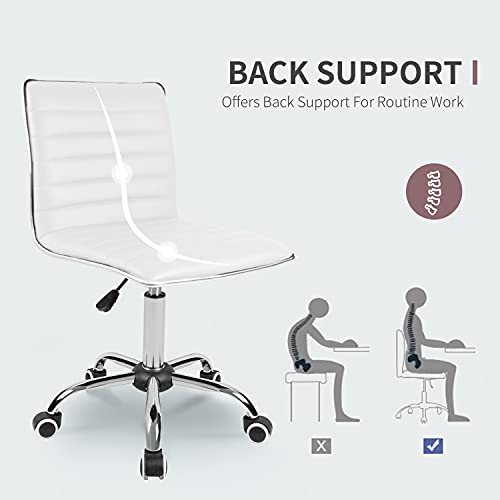 JUMMICO Office Chair Mid Back Task Chair Adjustable Home Computer Executive Desk Chair with 360° Swivel (White)