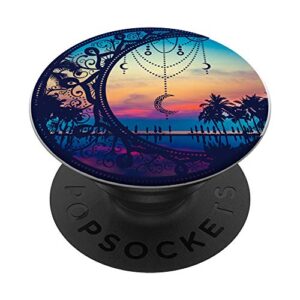 astrology pagan wicca witch gift dreamcatcher crystals moon popsockets popgrip: swappable grip for phones & tablets