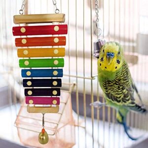 DUJIAOSHOU Wooden Bird Toys，Toys Educational Training Creative Block Discolored Intelligence Toys for Parrot Parakeet (B Toys)