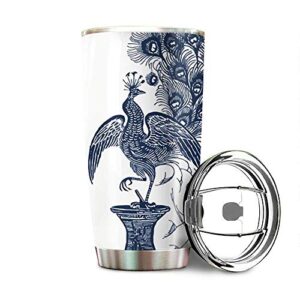 pride & prejudice by jane austen peacock cover stainless steel tumbler 20oz & 30oz travel mug