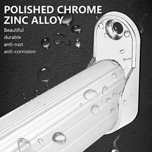 Jiozermi 2 Pack Oval Closet Rod End Supports, Flange Closet Rod Holder Fit for 15x30mm Oval Rods, Flanges Pole Sockets for Wardrobe Closet, Polished Chrome Finish