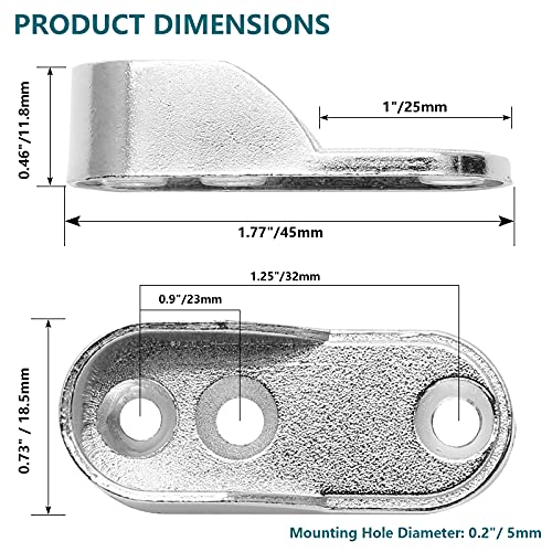 Jiozermi 2 Pack Oval Closet Rod End Supports, Flange Closet Rod Holder Fit for 15x30mm Oval Rods, Flanges Pole Sockets for Wardrobe Closet, Polished Chrome Finish