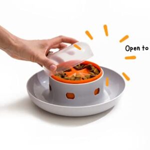 The UFO Interactive Push Button Food Treat Dispenser Bowl for Dogs & Cats for Fun Slow Feeding