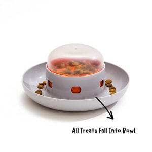 The UFO Interactive Push Button Food Treat Dispenser Bowl for Dogs & Cats for Fun Slow Feeding