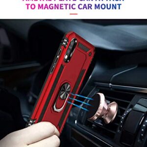 Tznzxm Case for ZTE ZMax 10 /ZTE Z6250 Case, Military Grade [Impact Resistant][Defender][Metal Ring Grip][Magnetic Car Mount] Kickstand Protective Shockproof Case for Consumer Cellular ZMax 10 Blue