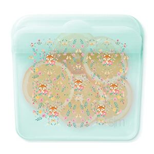 Simple Modern Reusable Sandwich Bags Silicone Food Storage Snack Bag - Plastic Free, Microwave/Freezer/Oven Safe, Sammie 18oz (Sandwich) Pattern: Fox and the Flower