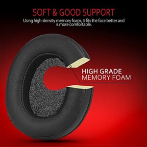 Krone Kalpasmos Premium Replacement ATH M50X earpads, Audio Technica Headphone Covers Fit ATH M50 M40X M40 M35 M30 MSR7, Large Oval Pads for ATH M-Series, Softer and Thicker Memory Foam Ear Cushions