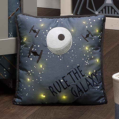 Lambs & Ivy Star Wars Signature Galaxy LED Light-Up Decorative Throw Pillow