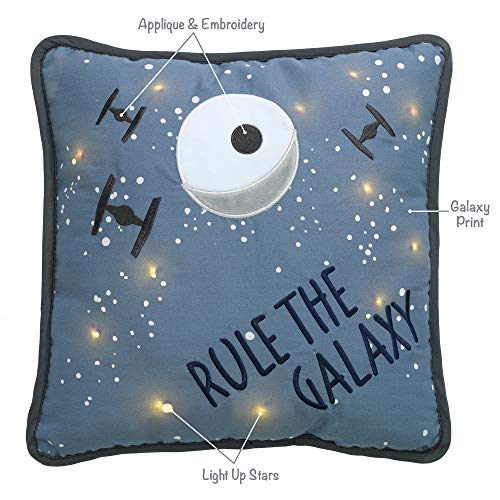 Lambs & Ivy Star Wars Signature Galaxy LED Light-Up Decorative Throw Pillow