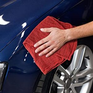 TOALLA Cotton Shop Towels Red – (Pack of 150) Size 14x14 Inches Cleaning Rags – Absorbent Shop Rags and Multipurpose Cleaning Towels for Automobiles, Industries, Garage and Homes