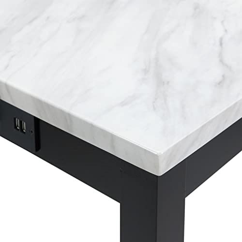 Picket House Furnishings Jada Bar Table Set in White Marble