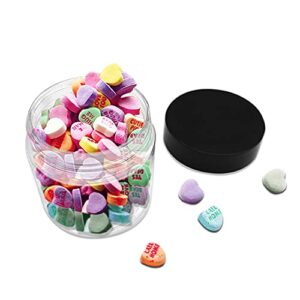 20PCS 2OZ Clear Plastic Slime Containers Jars with Black Lids,Refillable Empty Cometic Storage Container for Slime Making,Candy,Beads,Art Crafts,Lotion