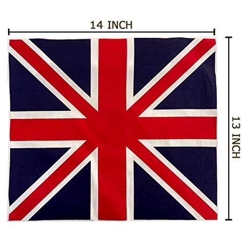 AMORNPHAN 45x40 Inch United Kingdom UK England British National Country Flag Patriotic Printed Cotton Fabric for Patchwork Needlework DIY Handmade Sewing Crafting Home Decoration (9 Small flag size 13"x14")