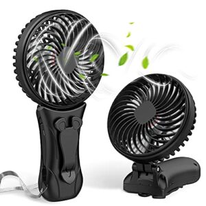 dr. prepare mini handheld fan, rechargeable portable fan 180° foldable with 3 speeds&waist clip, 16h working time, 4400mah battery personal electric fan for travel office, small desk fan
