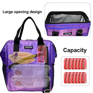 Lunch Bag with Leak Proof Material, Insulated Lunch Box for women/men, Tote Cooler Bag for Work/Picnic/Hiking/Beach/Fishing (Wrinkle Blue)