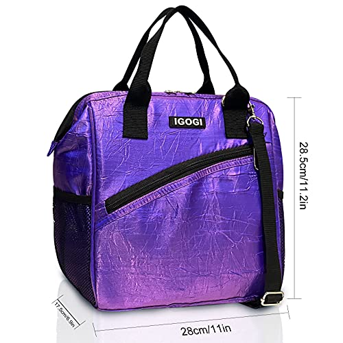 Lunch Bag with Leak Proof Material, Insulated Lunch Box for women/men, Tote Cooler Bag for Work/Picnic/Hiking/Beach/Fishing (Wrinkle Blue)