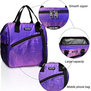 Lunch Bag with Leak Proof Material, Insulated Lunch Box for women/men, Tote Cooler Bag for Work/Picnic/Hiking/Beach/Fishing (Wrinkle Blue)