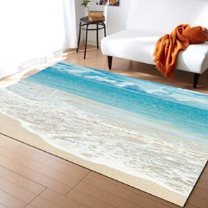 gsypo summer indoor modern contemporary area rug, tropical ocean beach sea water ultra soft non-shedding carpet floor mats stain resistant living room bedroom area rugs washable 2'x3'