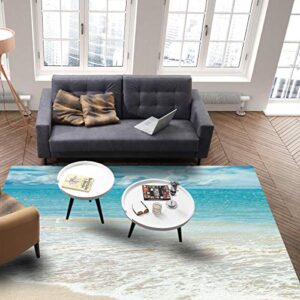 Gsypo Summer Indoor Modern Contemporary Area Rug, Tropical Ocean Beach Sea Water Ultra Soft Non-Shedding Carpet Floor Mats Stain Resistant Living Room Bedroom Area Rugs Washable 2'x3'