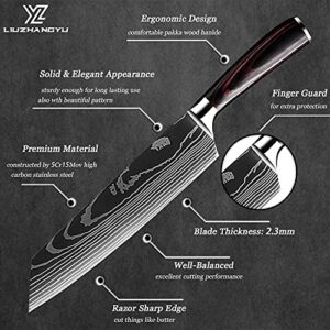 Kitchen Chef Knife Sets, 3.5-8 Inch Set Boxed Knives 5Cr15mov Stainless Steel Ultra Sharp Japanese Knives with Sheaths, 10 Pieces Knife Sets for Professional Chefs