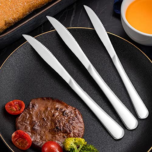 SANTUO 12-piece Dinner Knives, Serrated 18/10 Stainless Steel Steak Knife Set of 12 (9.05 -inch)