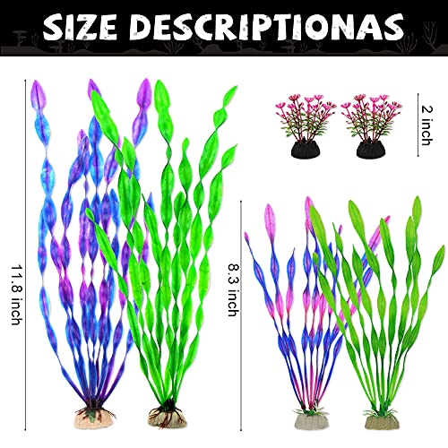 PTFJZ Aquarium Plants-Artificial Fish Tank Plants Artificial Seaweed Water Plants Decoration Ornaments-9pcs