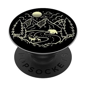 moonlight outdoors forest trees mountain wild animals nature popsockets popgrip: swappable grip for phones & tablets