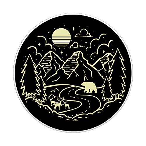 Moonlight Outdoors Forest Trees Mountain Wild Animals Nature PopSockets PopGrip: Swappable Grip for Phones & Tablets