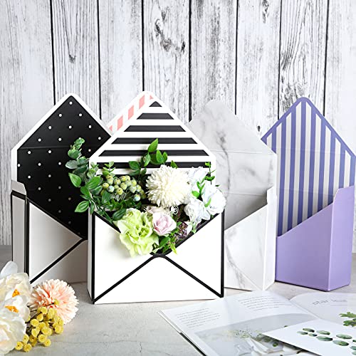 Tenare 5 Pieces Florist Bouquet Envelope Box Flower Envelope Paper Boxes Flower Paper Packaging Present Craft Paper boxes for Wedding Birthday Party Decoration Wrapping Supplies