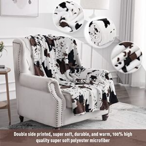 Jekeno Cow Print Blanket Double Sided Print Warm Soft Throw Blanket for Bedroom Decor Sofa Chair Bed Office Women Gift 50"x60"