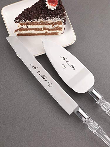 AW BRIDAL Cake Cutting Set for Wedding- Mr and Mrs Cake Cutter, Wedding Cake Knife and Server Set Engagement Anniversary Birthday Gifts