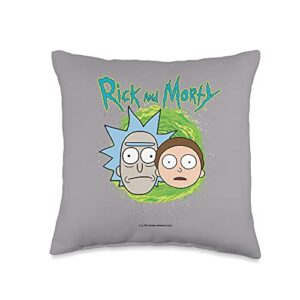 rick and morty floating heads throw pillow, 16x16, multicolor