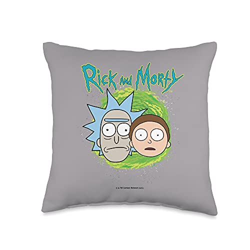 Rick and Morty Floating Heads Throw Pillow, 16x16, Multicolor