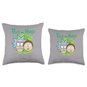 Rick and Morty Floating Heads Throw Pillow, 16x16, Multicolor