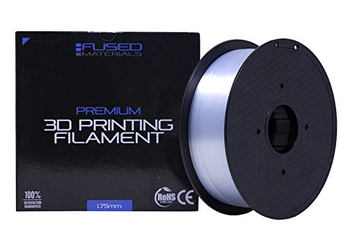 Fused Materials Transparent PC+ 3D Printer Filament - 1kg Spool, 1.75mm, Dimensional Accuracy +/- 0.03 mm, (Trans PC Plus)