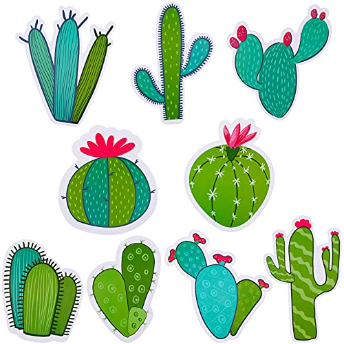 45 Pieces Cactus Cutouts Prickly Cactus Party Cutouts Green Cactus Paper-cuts for Festive Party Classroom Bulletin Board Wall Decoration